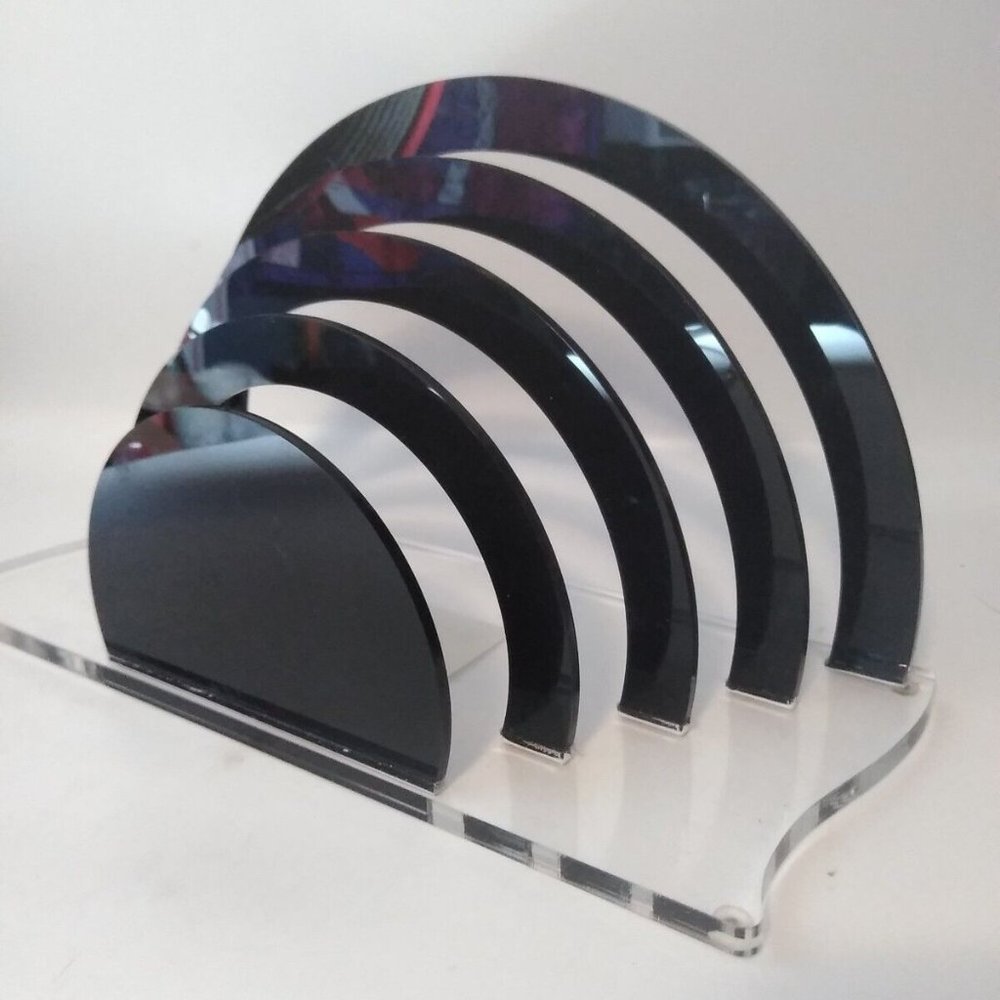 Realspace™ Acrylic File Sorter, 7" x 12" x 5", Black/Clear Office Desk Organizer